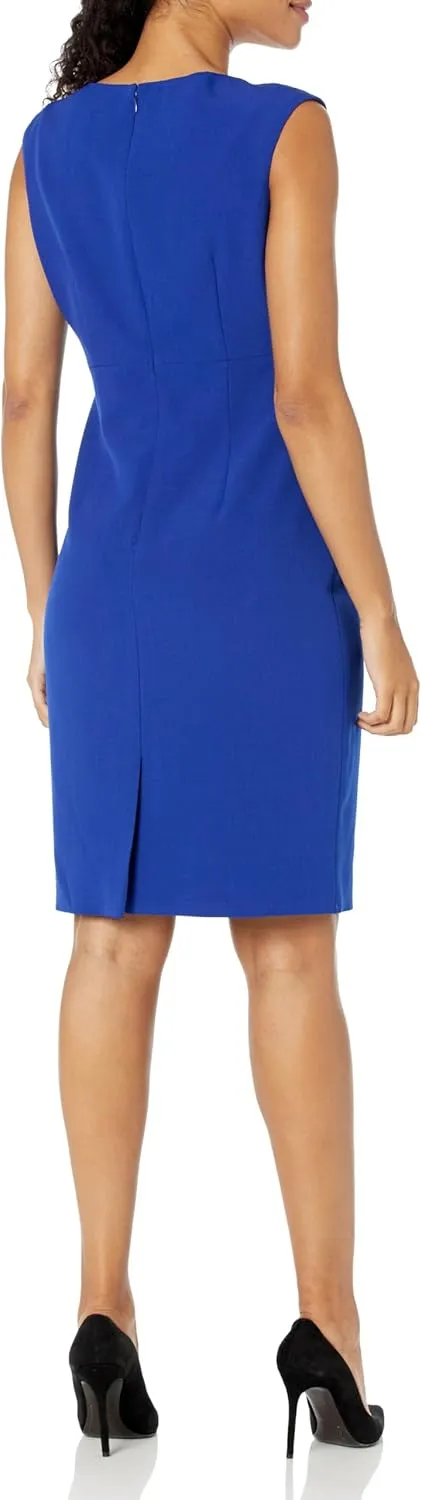 Kasper Women's Sleevless Sheath Dress with Notch Neckline
