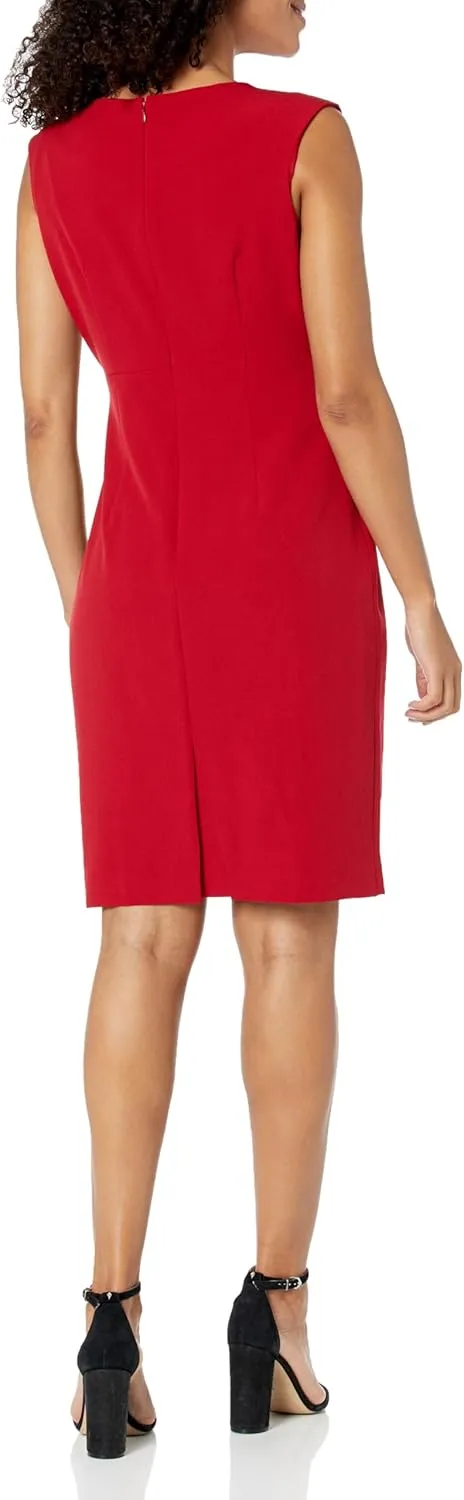 Kasper Women's Sleevless Sheath Dress with Notch Neckline