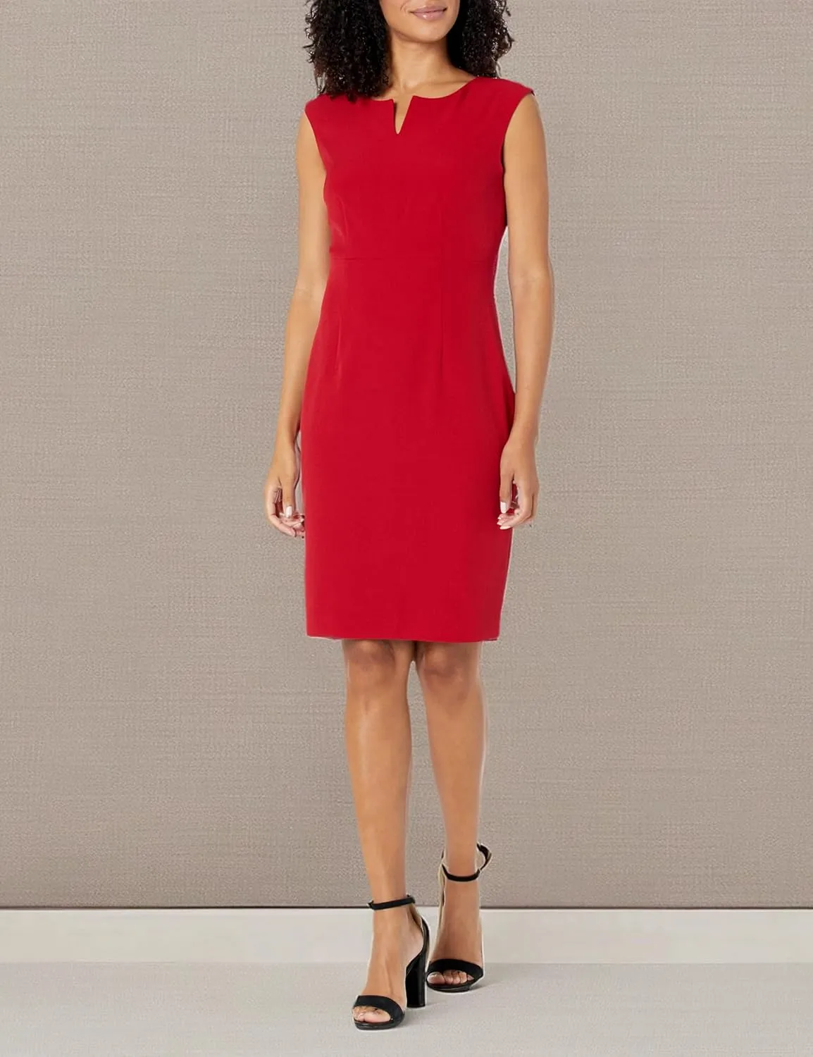 Kasper Women's Sleevless Sheath Dress with Notch Neckline
