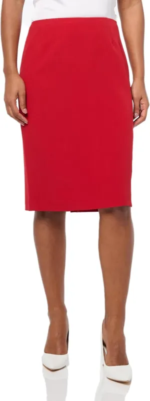 Kasper Women's Stretch Crepe Knee Length Pencil Skirt