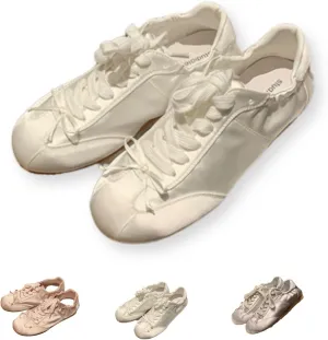 Kawaii Platform Shoes – Lightweight Chunky Sneakers for Women, Soft Satin Slip-Ons with Bow Detail, Aesthetic Ballet-Inspired Footwear