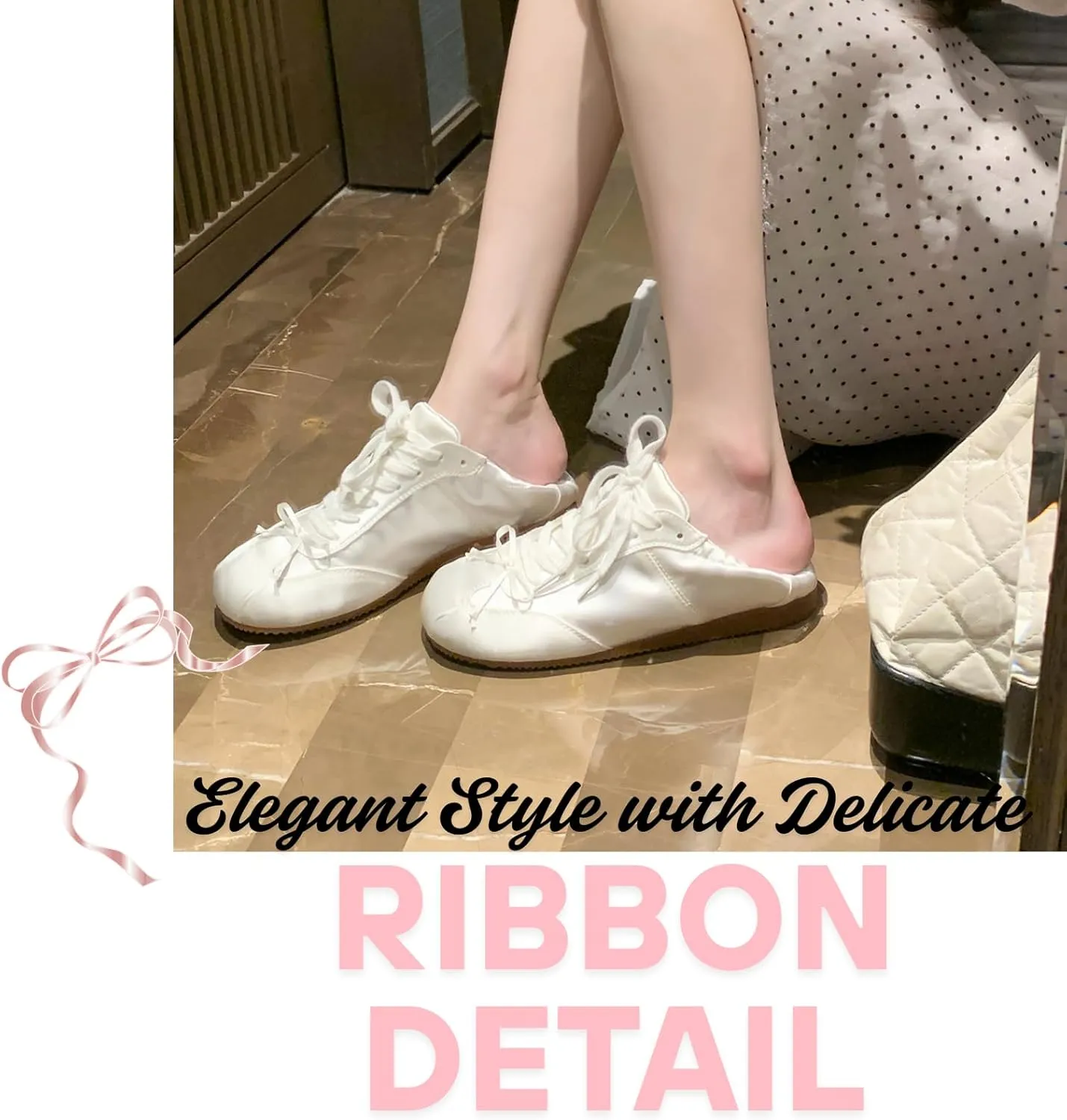 Kawaii Platform Shoes – Lightweight Chunky Sneakers for Women, Soft Satin Slip-Ons with Bow Detail, Aesthetic Ballet-Inspired Footwear