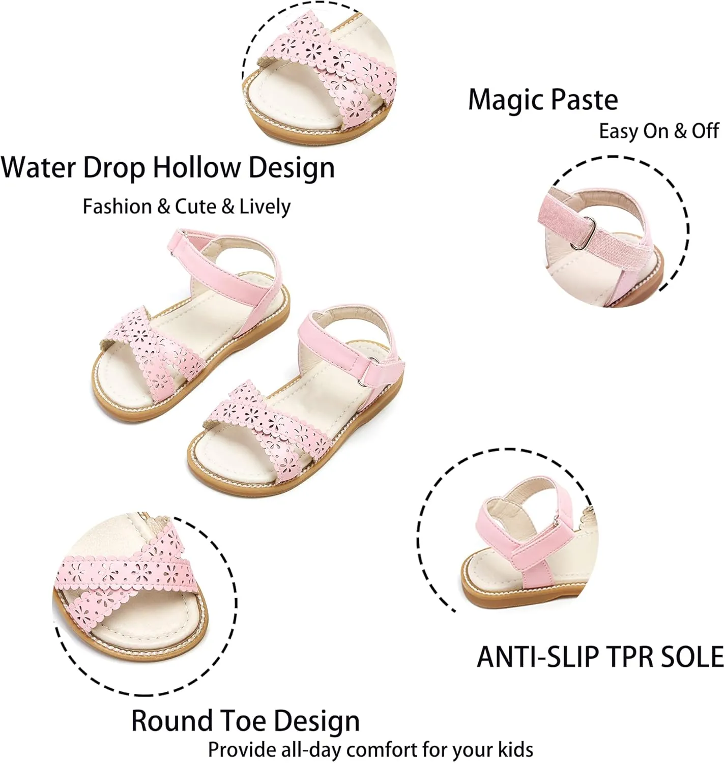 Kiderence Toddler Girls Sandals Little Girls Kids Shoes Girls Sandals Toddler