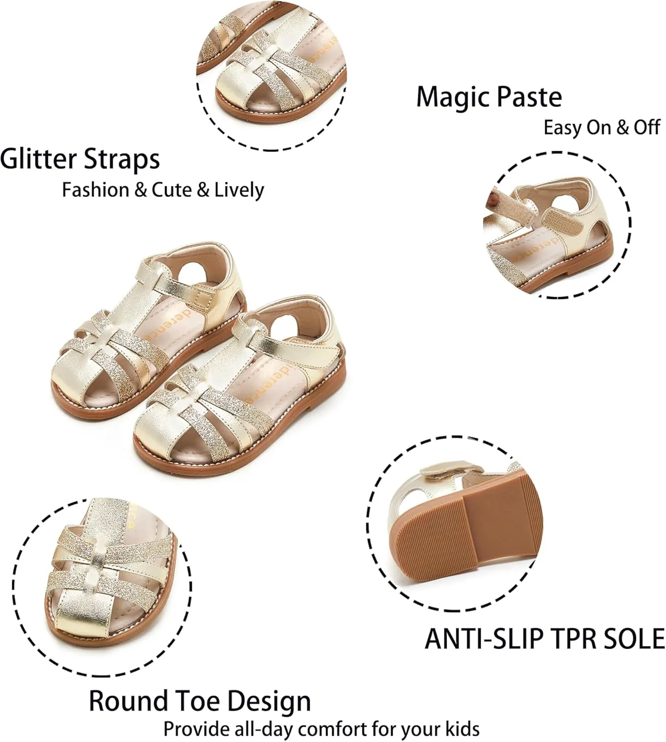 Kiderence Toddler Girls Sandals Little Girls Kids Summer Shoes Toddler Sandals
