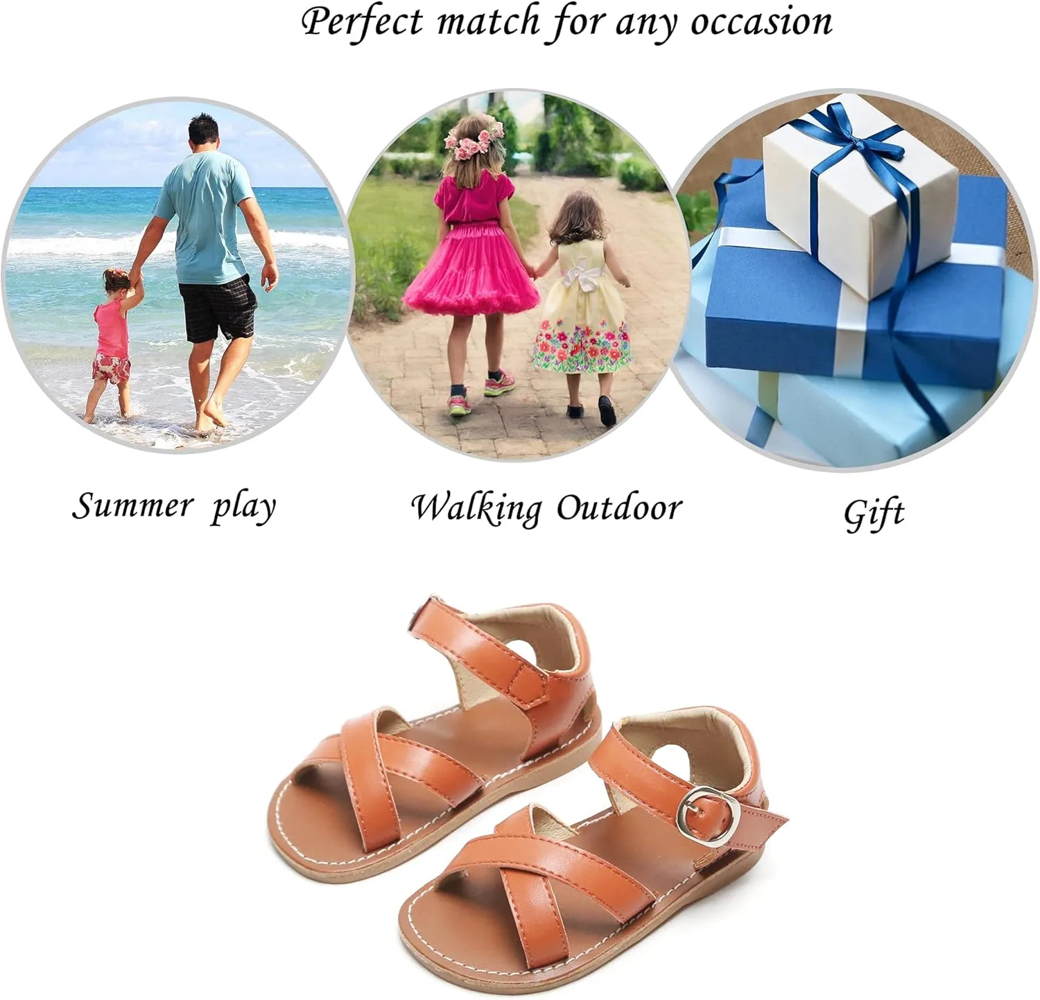Kiderence Toddler Girls Sandals Little Girls Kids Summer Shoes Toddler Sandals