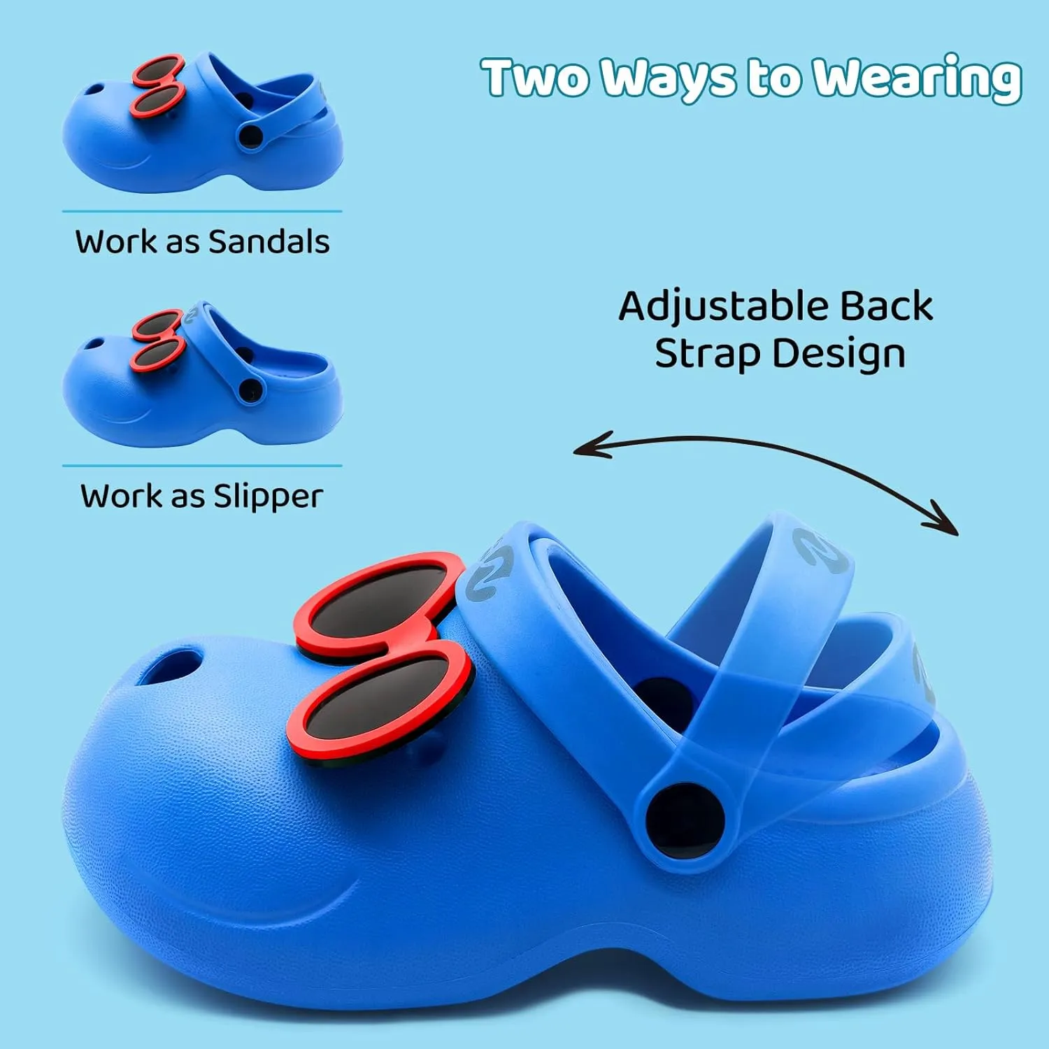 Kid's Girls Boys Clogs Slip on Garden Water Shoes Classic Slides Sandals with Arch Support Incredibly Light and Easy to Wear Stylish Cartoon Shower Beach Pool Slippers for Children