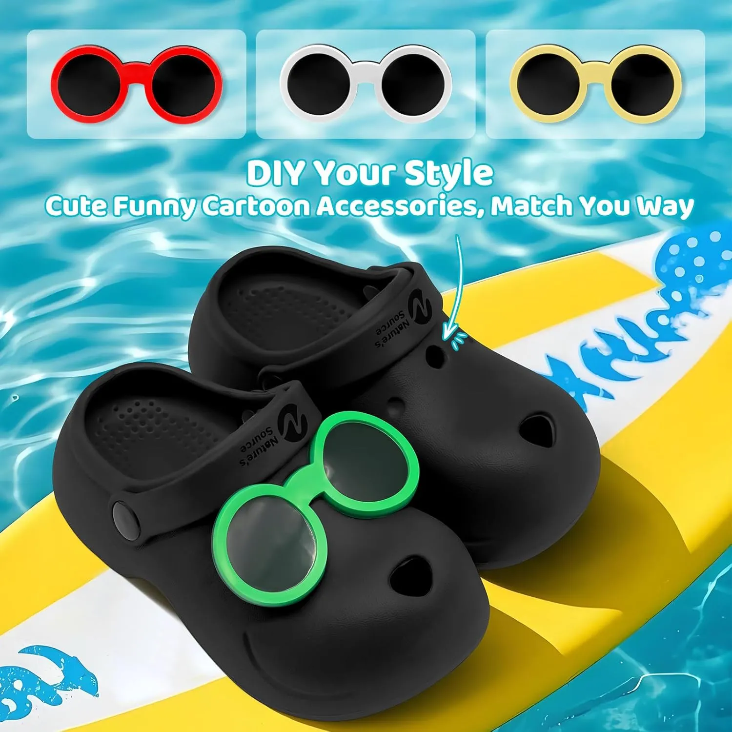 Kid's Girls Boys Clogs Slip on Garden Water Shoes Classic Slides Sandals with Arch Support Incredibly Light and Easy to Wear Stylish Cartoon Shower Beach Pool Slippers for Children