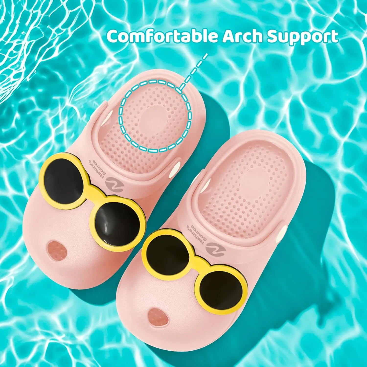 Kid's Girls Boys Clogs Slip on Garden Water Shoes Classic Slides Sandals with Arch Support Incredibly Light and Easy to Wear Stylish Cartoon Shower Beach Pool Slippers for Children