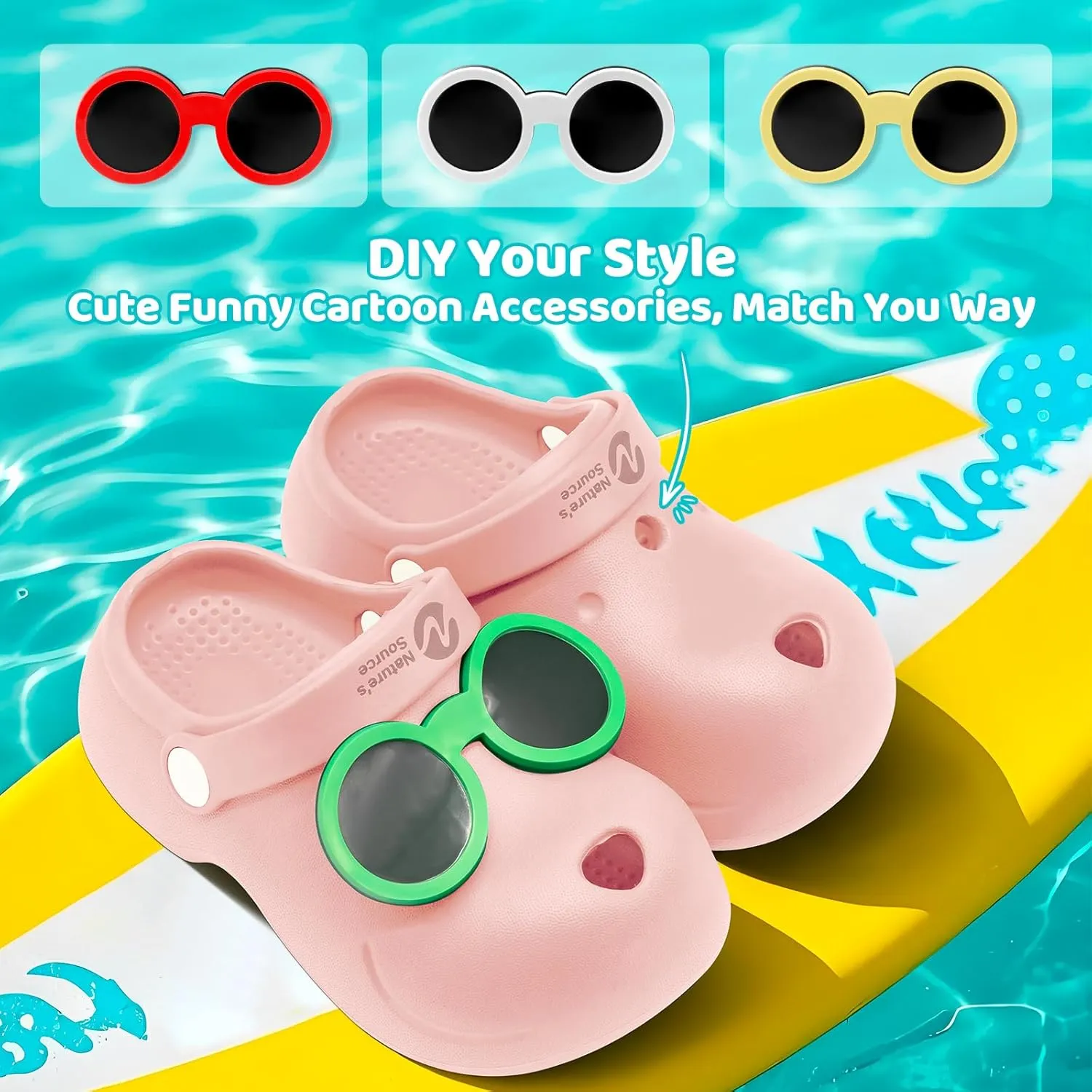 Kid's Girls Boys Clogs Slip on Garden Water Shoes Classic Slides Sandals with Arch Support Incredibly Light and Easy to Wear Stylish Cartoon Shower Beach Pool Slippers for Children