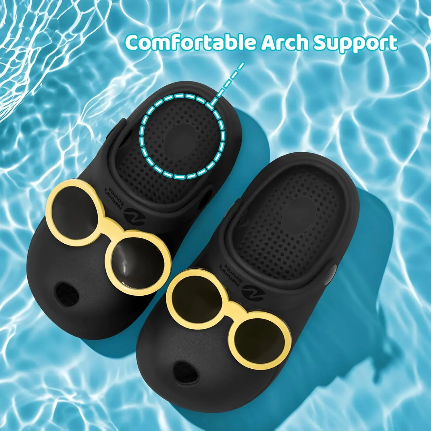Kid's Girls Boys Clogs Slip on Garden Water Shoes Classic Slides Sandals with Arch Support Incredibly Light and Easy to Wear Stylish Cartoon Shower Beach Pool Slippers for Children