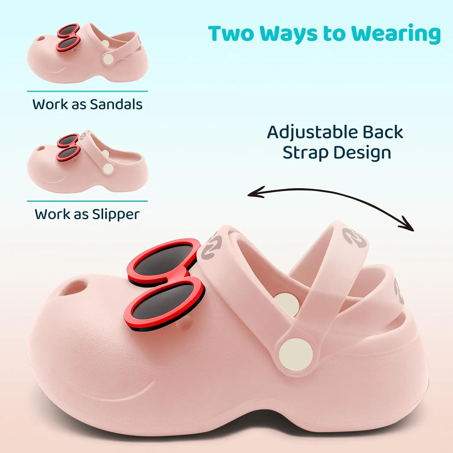 Kid's Girls Boys Clogs Slip on Garden Water Shoes Classic Slides Sandals with Arch Support Incredibly Light and Easy to Wear Stylish Cartoon Shower Beach Pool Slippers for Children