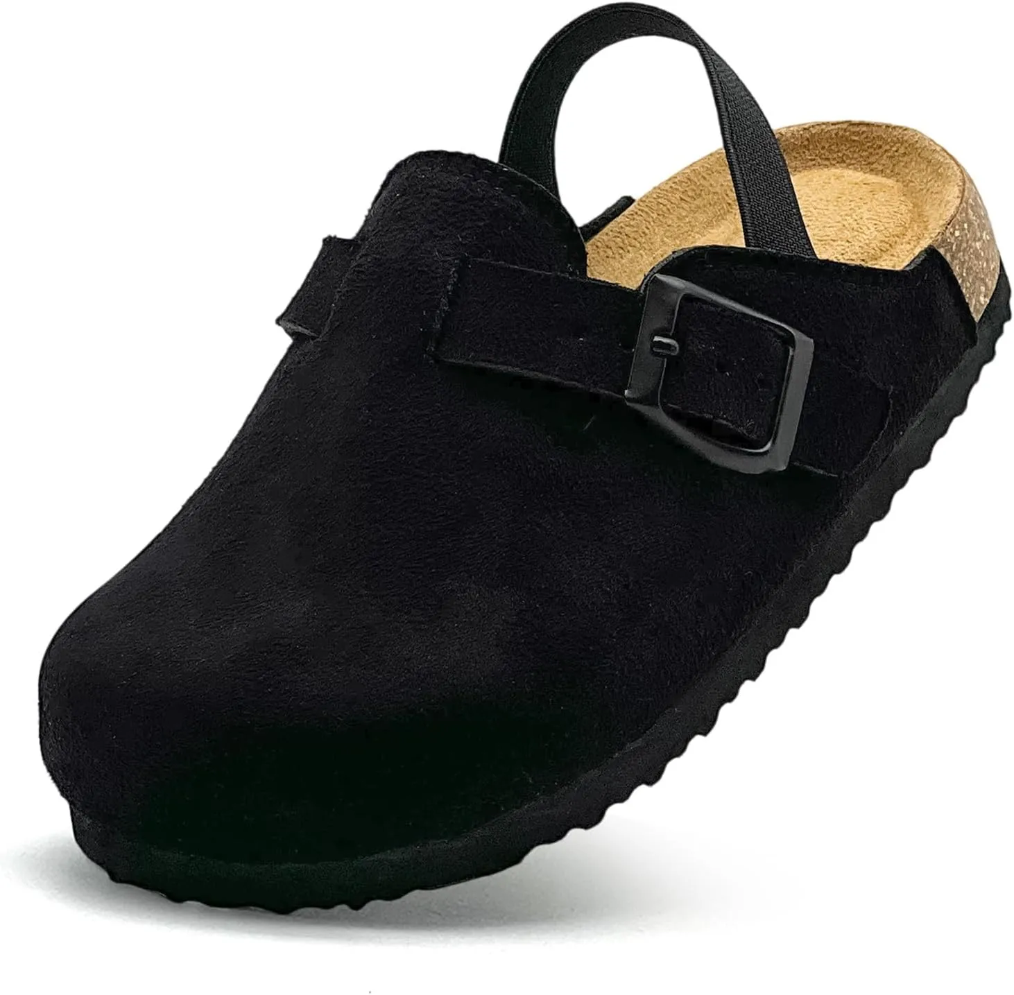Kids Suede Clogs Toddler Clogs Boys Girls Sandals Cork Footbed Toddler Slip on Mules Indoor Outdoor Cute Sandals Classic Adjustable Buckle