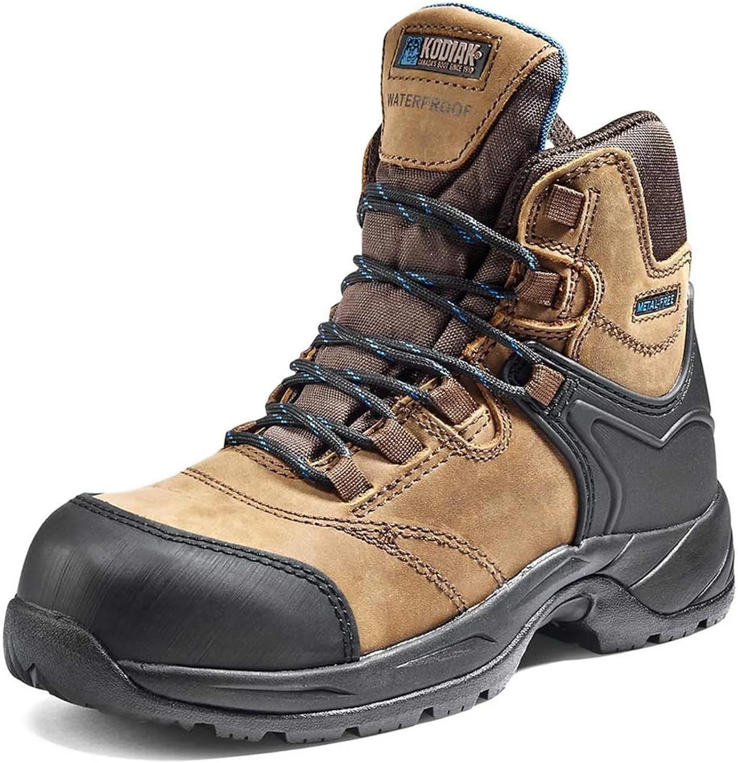 Kodiak Women's 6 Inch Journey Composite Toe Waterproof Industrial Boot, Medium Brown, 6.5 Wide