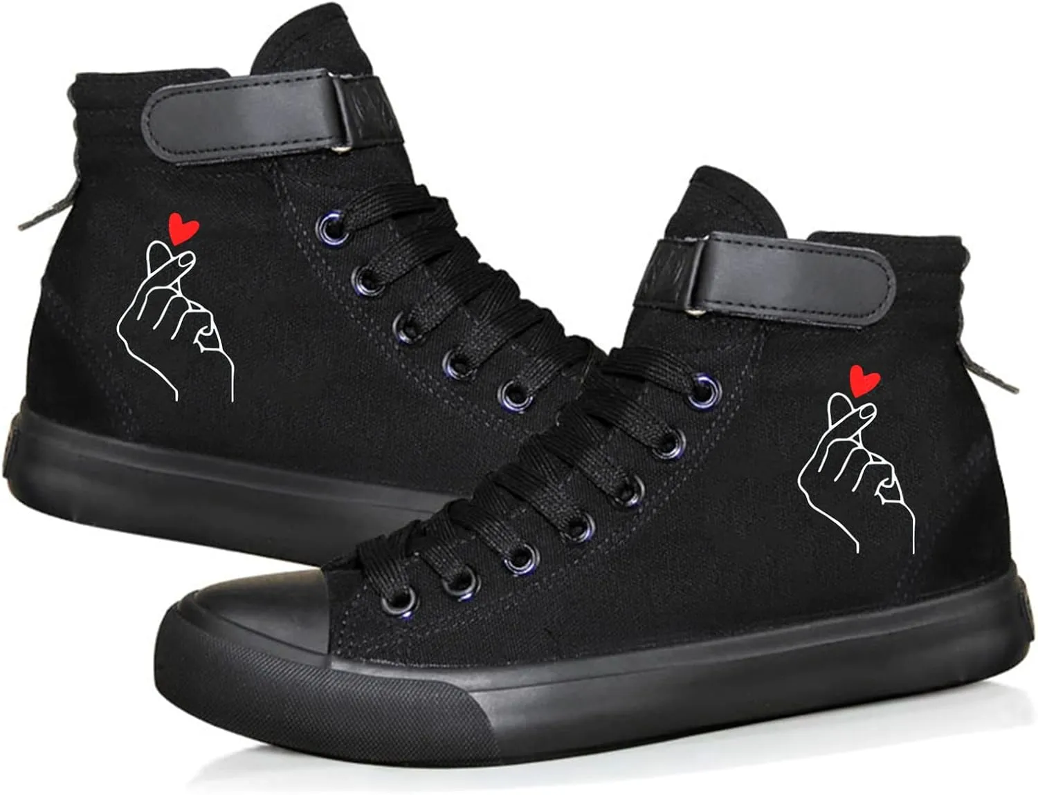KPOP Merch Gifts for Teen Girls Sneakers Canvas Heart Hand Symbol Unisex Shoes High Top Sneakers for Womens and Mens