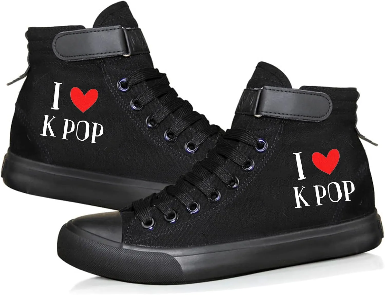 KPOP Merch Gifts for Teen Girls Sneakers Canvas Heart Hand Symbol Unisex Shoes High Top Sneakers for Womens and Mens