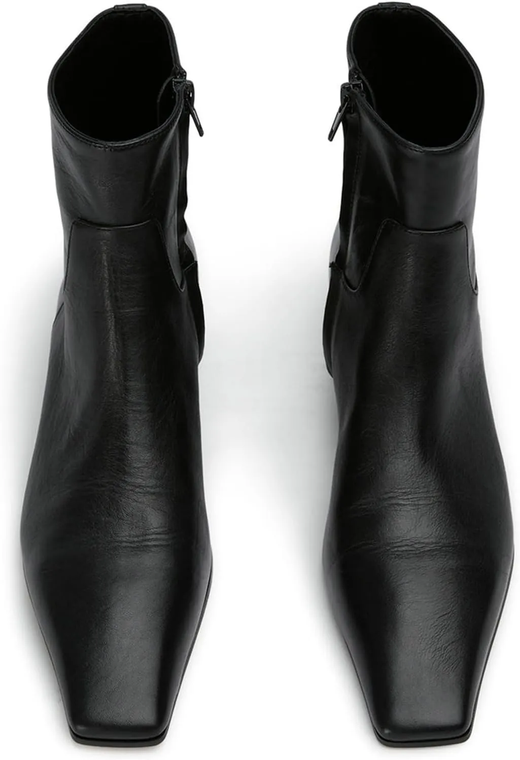 KysBloes Women Square Toe Ankle Boots Low Heel Booties Flats Winter Shoes Comfortable Side Zip Short Boots