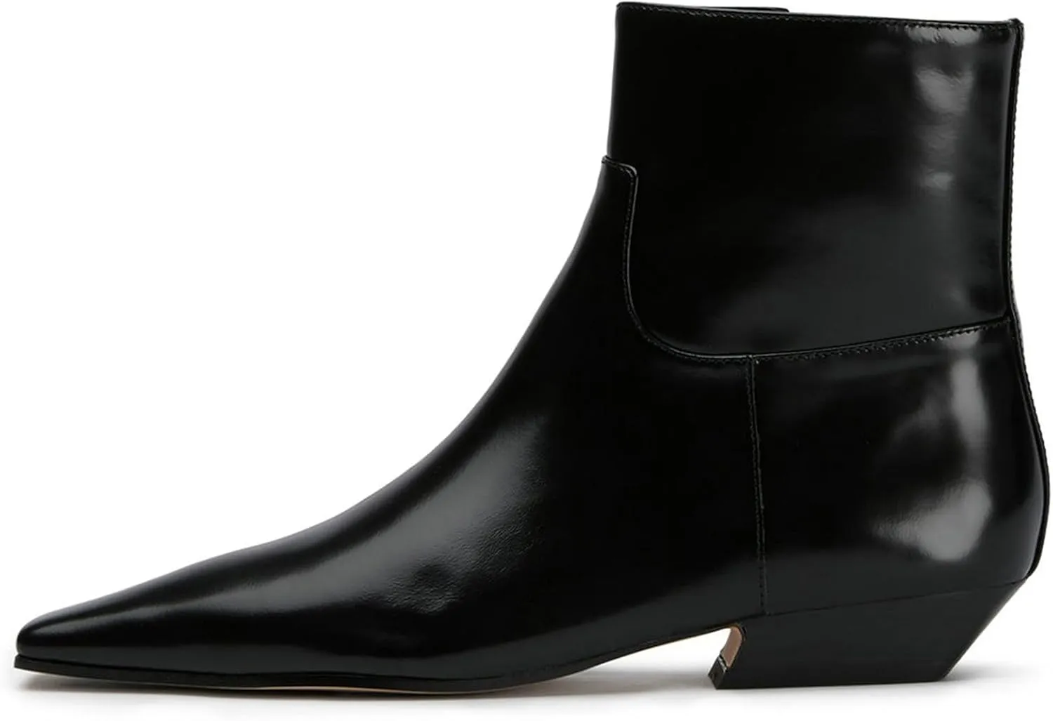 KysBloes Women Square Toe Ankle Boots Low Heel Booties Flats Winter Shoes Comfortable Side Zip Short Boots