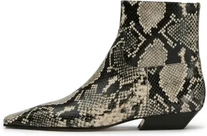 KysBloes Women Square Toe Ankle Boots Low Heel Booties Flats Winter Shoes Comfortable Side Zip Short Boots
