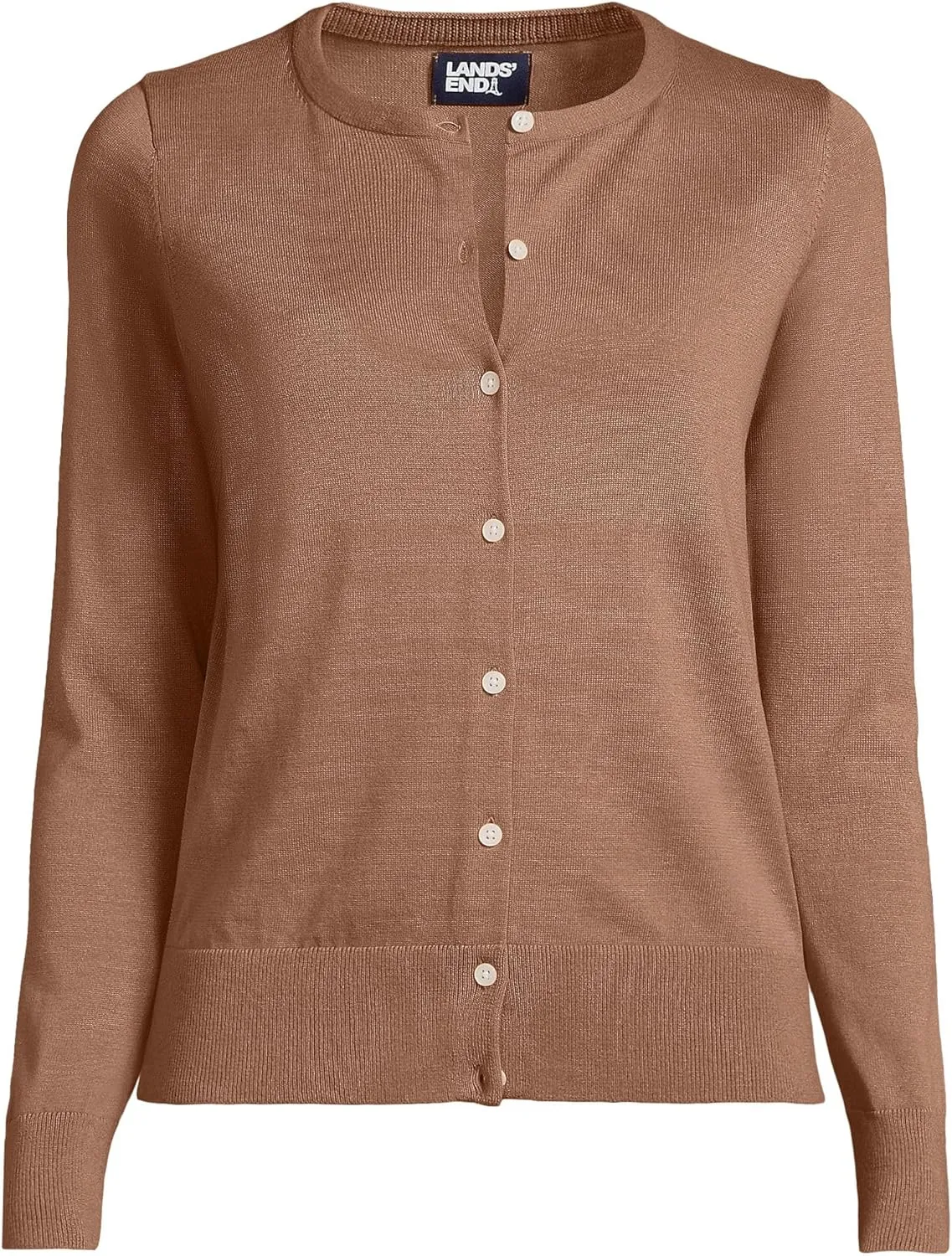 Lands' End Women's Fine Gauge Cotton Cardigan Sweater