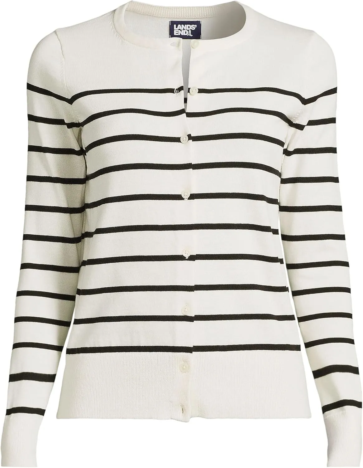 Lands' End Women's Fine Gauge Cotton Cardigan Sweater