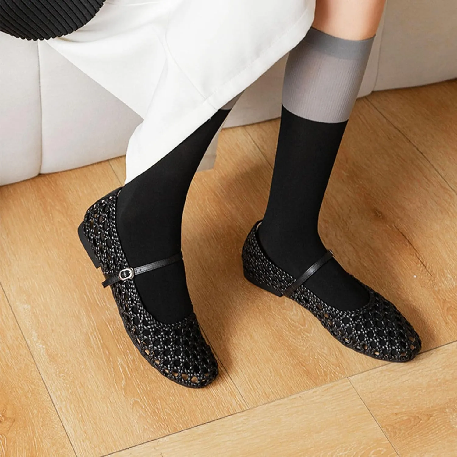 Leopard Flats for Women Mesh Flats Ballet Flats Mary Jane Flats Women's Dress Shoes Ballet Shoes