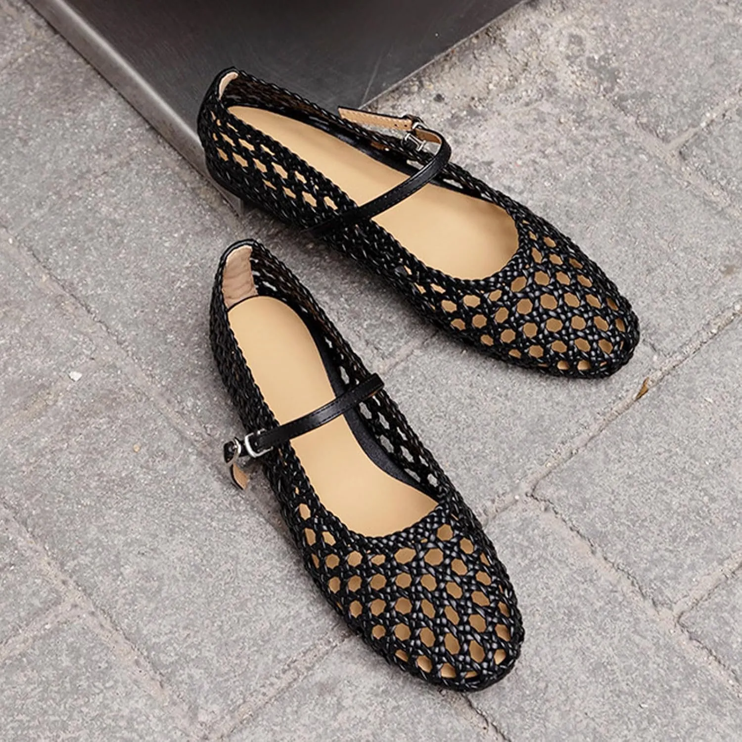 Leopard Flats for Women Mesh Flats Ballet Flats Mary Jane Flats Women's Dress Shoes Ballet Shoes