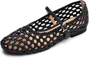 Leopard Flats for Women Mesh Flats Ballet Flats Mary Jane Flats Women's Dress Shoes Ballet Shoes