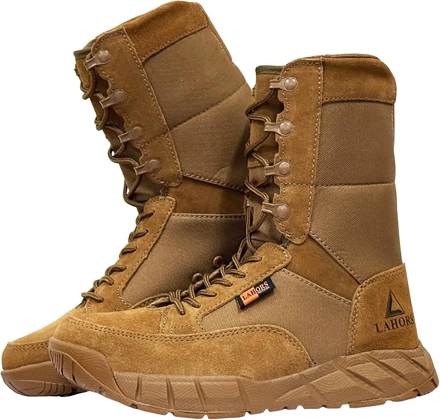 Lightweight Mens Tactical Shoes Combat Boots Coyote Brown Boots Military Training Lace Up Outdoor Hiking Breathable Army Shoe Side Zipper