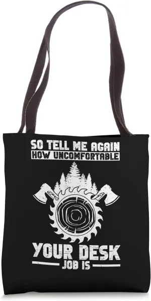 Logger Equipment Arborist Tools Rope Boots Lumberjack Tote Bag