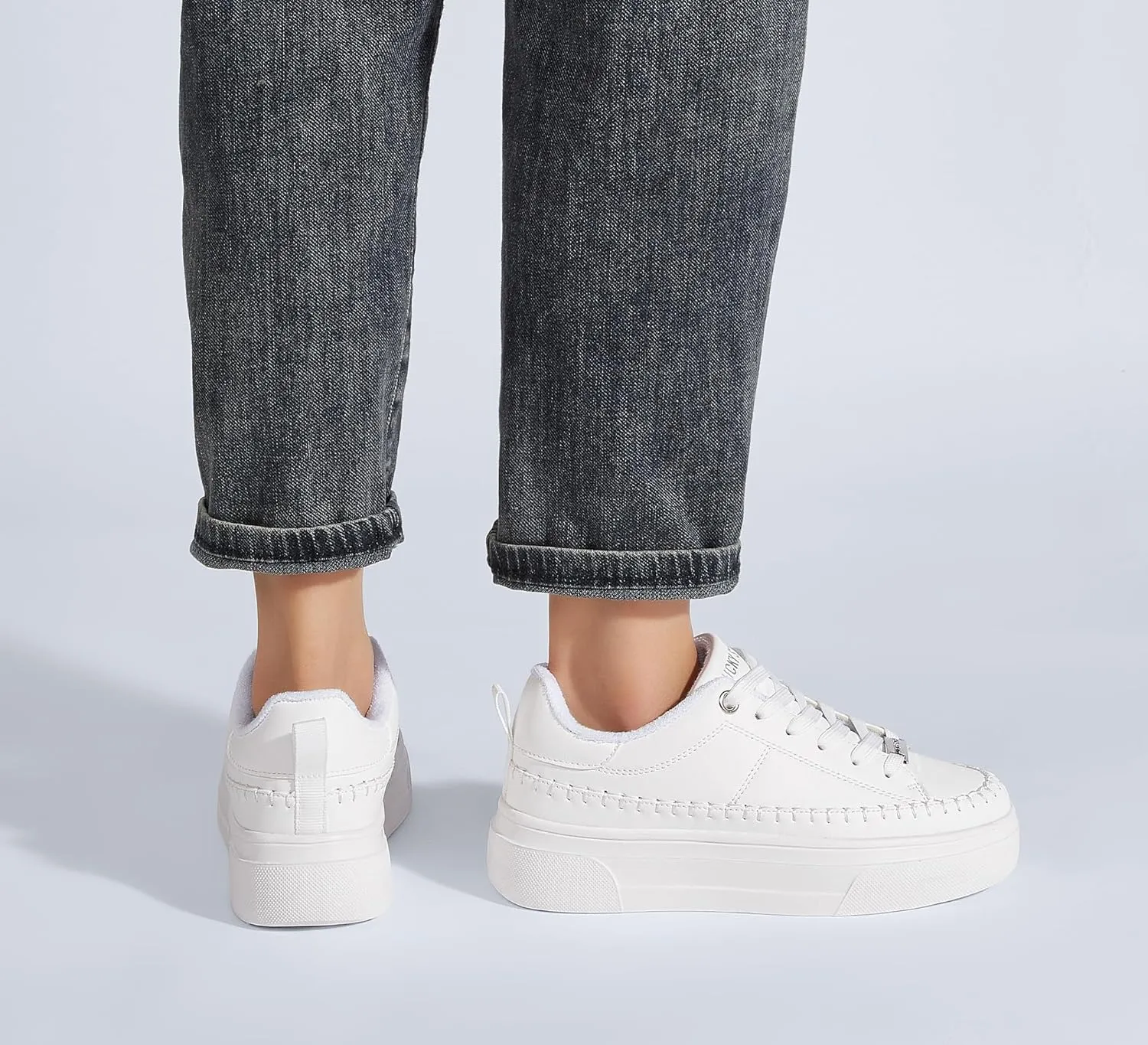 LUCKY STEP Platform Glitter Sneakers for Women Fashion Sparkly Bling Shiny Low Top Tennis Sneakers Faux Leather Casual Walking Shoes