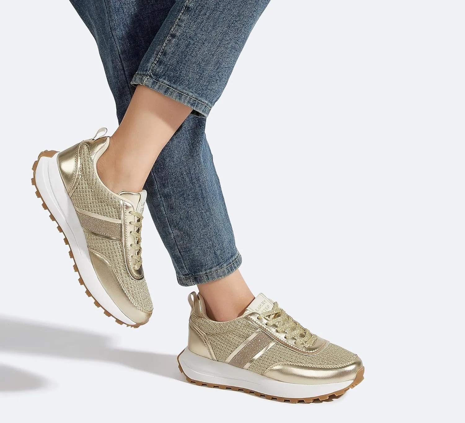 LUCKY STEP Women Platform Walking Shoe Fashion Retro Classic Casual Trainers Braided Rhinestone Sneakers Tennis Running Walking Shoes