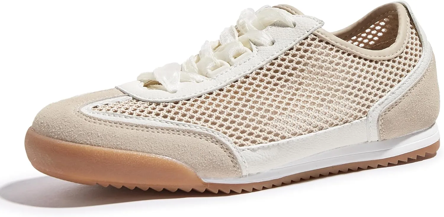 LUCKY STEP Women's Mesh Casual Fashion Sneakers Retro Breathable Walking Shoes Lightweight Classic Tennis Trainers