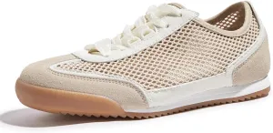 LUCKY STEP Women's Mesh Casual Fashion Sneakers Retro Breathable Walking Shoes Lightweight Classic Tennis Trainers