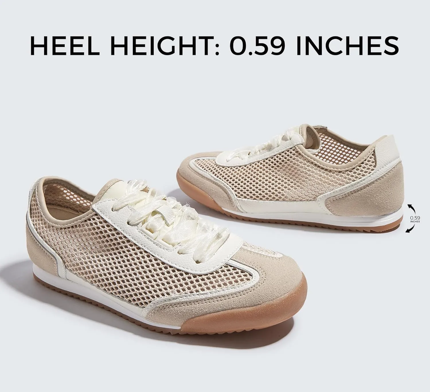 LUCKY STEP Women's Mesh Casual Fashion Sneakers Retro Breathable Walking Shoes Lightweight Classic Tennis Trainers