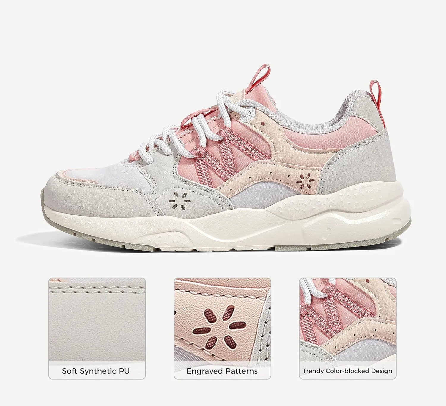 LUCKY STEP Women's Platform Fashion Sneakers Classic Casual Walking Shoes Running Trendy Travel Tennis Colorful Footwear