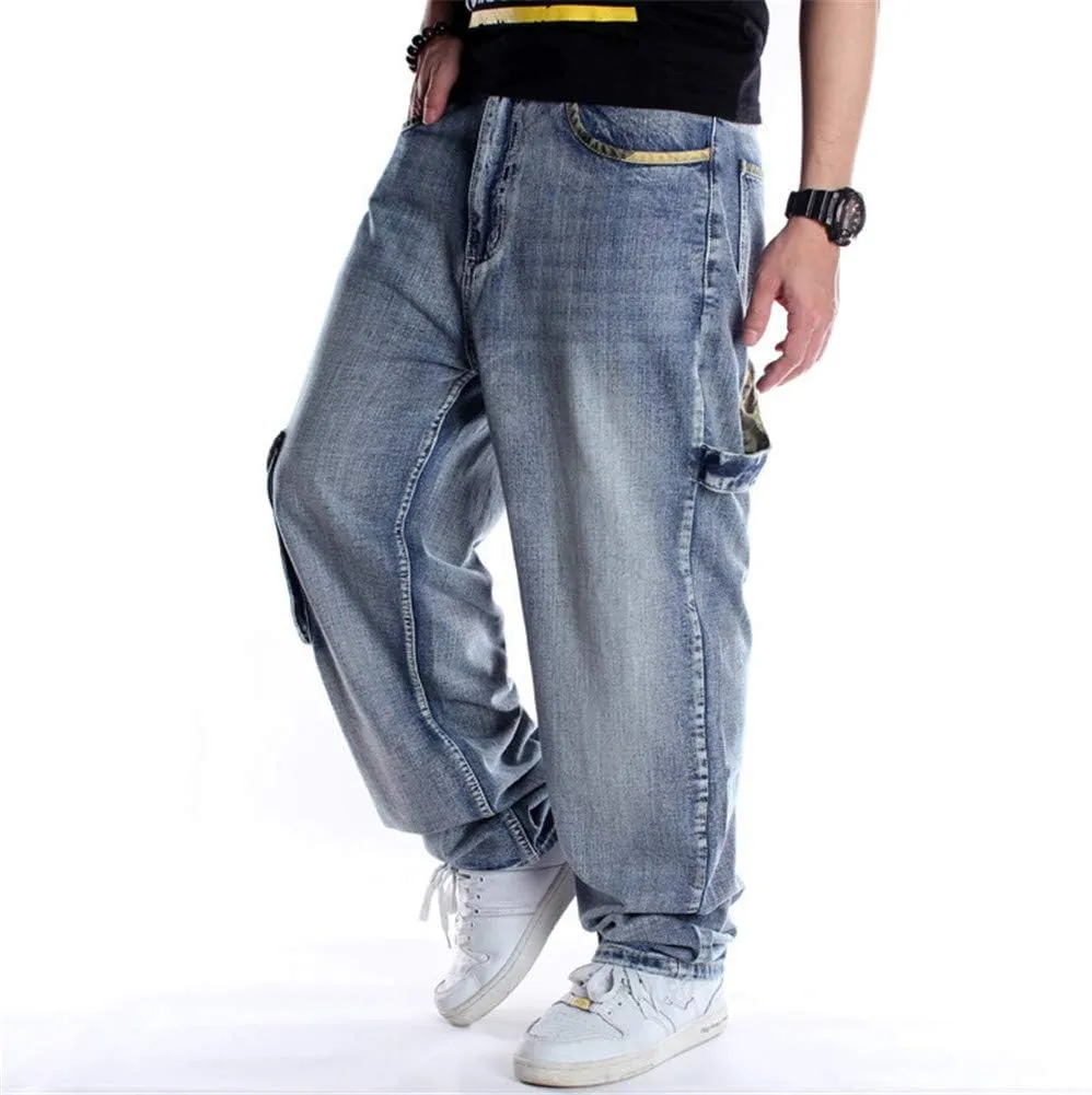 LUOBANIU Men's Baggy Jeans Hip Hop Jeans Loose fit 90s Vintage Cargo Jeans Denim Pants Fashion Dance Skater Skateboard Pants