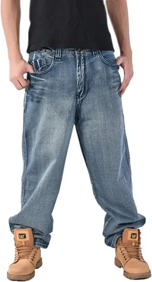 LUOBANIU Men's Baggy Jeans Hip Hop Loose fit 90s Vintage Cargo Fashion Dance Skater Skateboard Pants