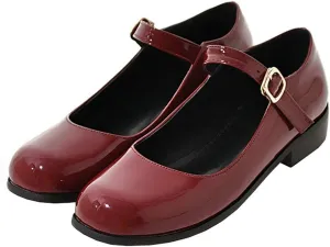 LUXMAX Womens Patent Leather Mary Jane Flats Square Toe Pumps