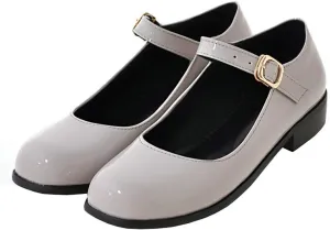 LUXMAX Womens Patent Leather Mary Jane Flats Square Toe Pumps