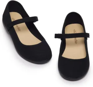 Mary Jane Shoes for Girls – Classic & Comfortable Dress Shoes for Toddlers & Kids – Perfect Flats for School, Play, and Special Occasions (Canvas)
