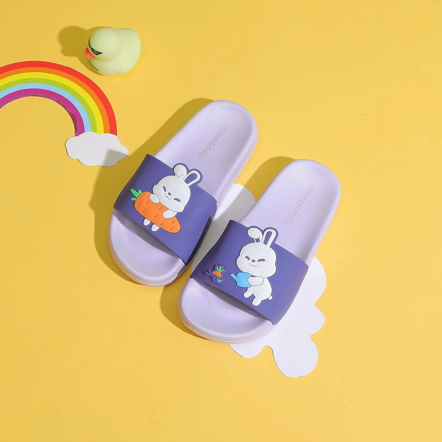 MEMON Toddler Little Kids Dinosaur Beach/Pool/Shower Slides/Anti-Skid Home Bath Slippers/Cute Summer Outdoor Shoes for Girls and Boys