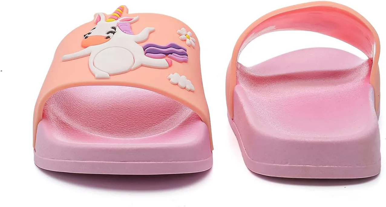 MEMON Toddler Little Kids Dinosaur Beach/Pool/Shower Slides/Anti-Skid Home Bath Slippers/Cute Summer Outdoor Shoes for Girls and Boys