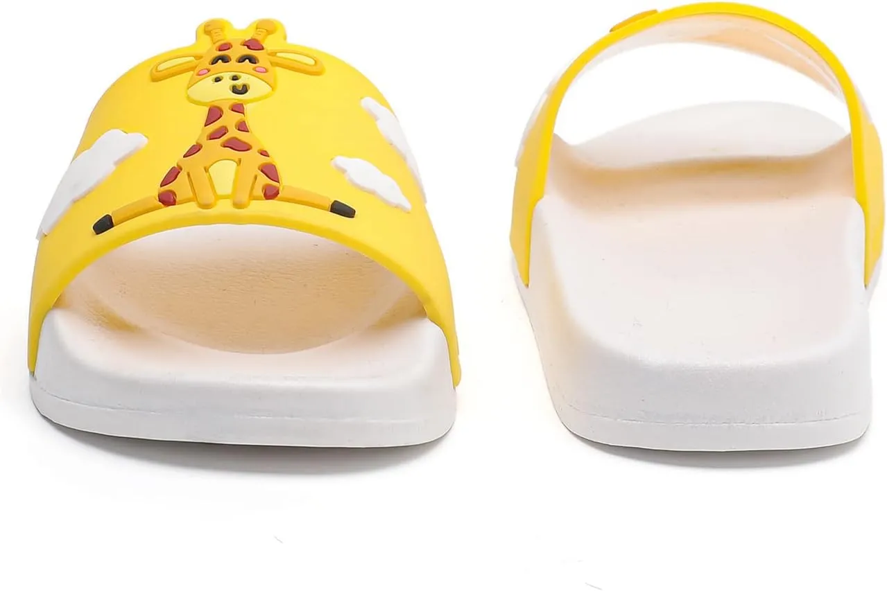 MEMON Toddler Little Kids Dinosaur Beach/Pool/Shower Slides/Anti-Skid Home Bath Slippers/Cute Summer Outdoor Shoes for Girls and Boys