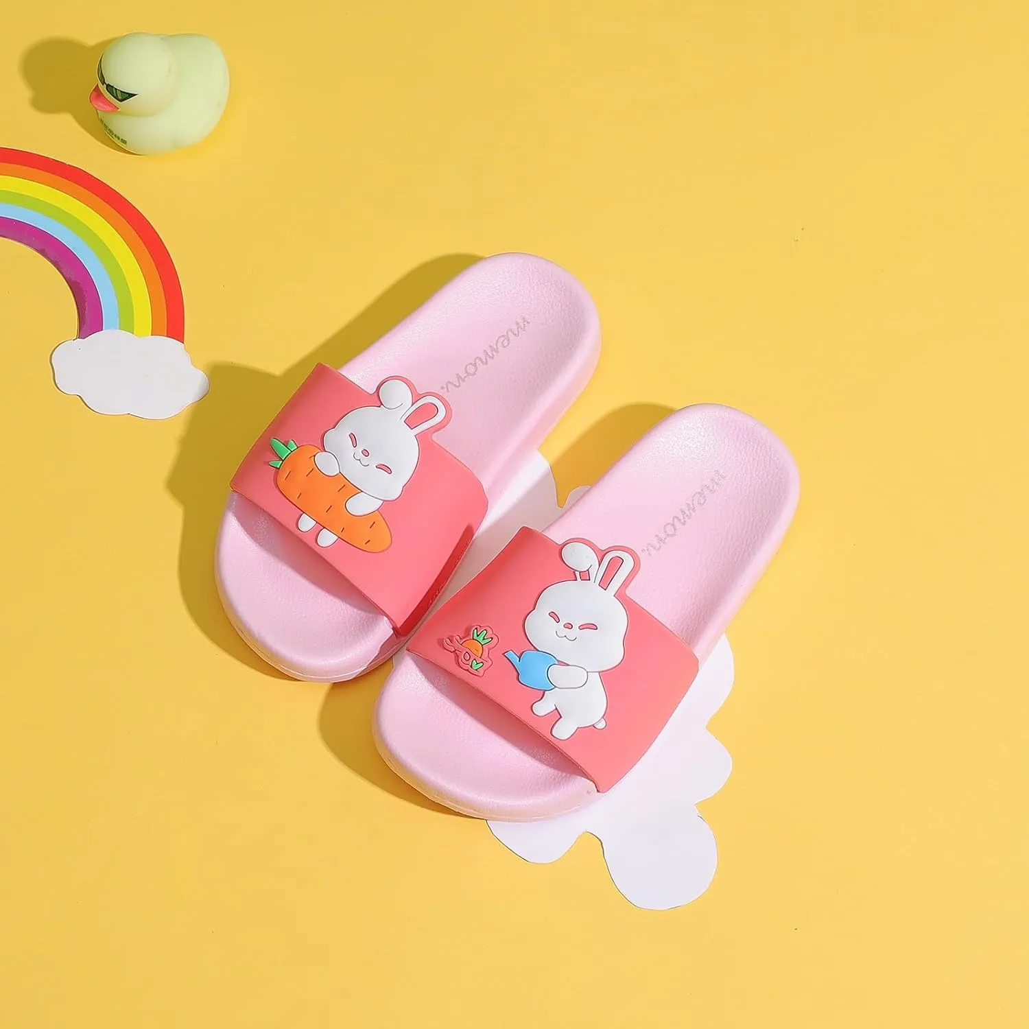 MEMON Toddler Little Kids Dinosaur Beach/Pool/Shower Slides/Anti-Skid Home Bath Slippers/Cute Summer Outdoor Shoes for Girls and Boys