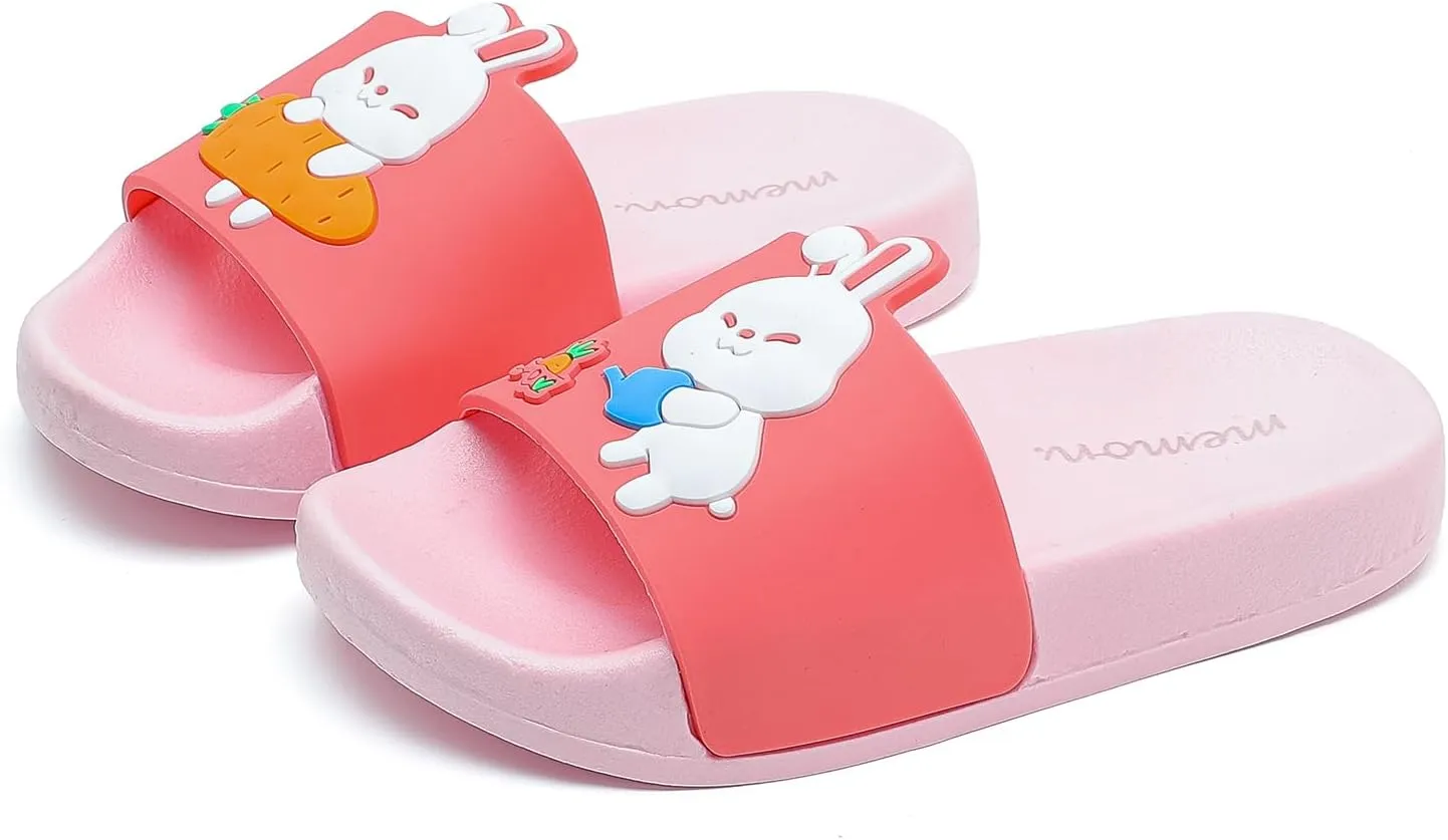 MEMON Toddler Little Kids Dinosaur Beach/Pool/Shower Slides/Anti-Skid Home Bath Slippers/Cute Summer Outdoor Shoes for Girls and Boys
