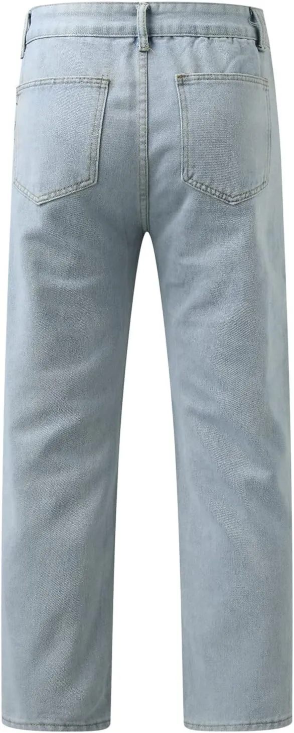 Men Baggy Jeans Y2k Vintage Skater Jeans Oversized Skateboard Denim Pants Wide Leg Jnco Jeans Streetwear