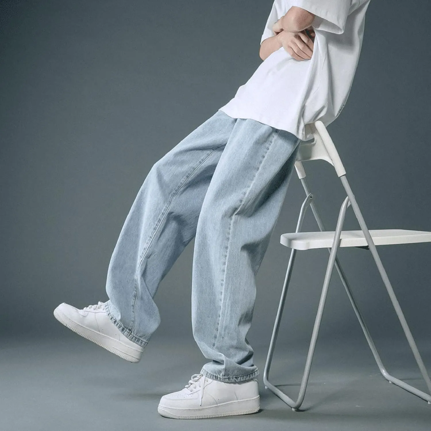Men Baggy Jeans Y2k Vintage Skater Jeans Oversized Skateboard Denim Pants Wide Leg Jnco Jeans Streetwear