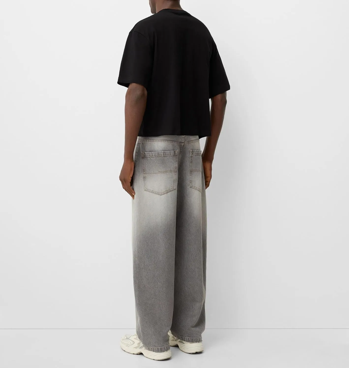 Men Grunge Jeans Vintage Baggy Wide Leg Hip Hop Skater Denim Pants Fashion Casual Loose Fit Trousers Streetwear