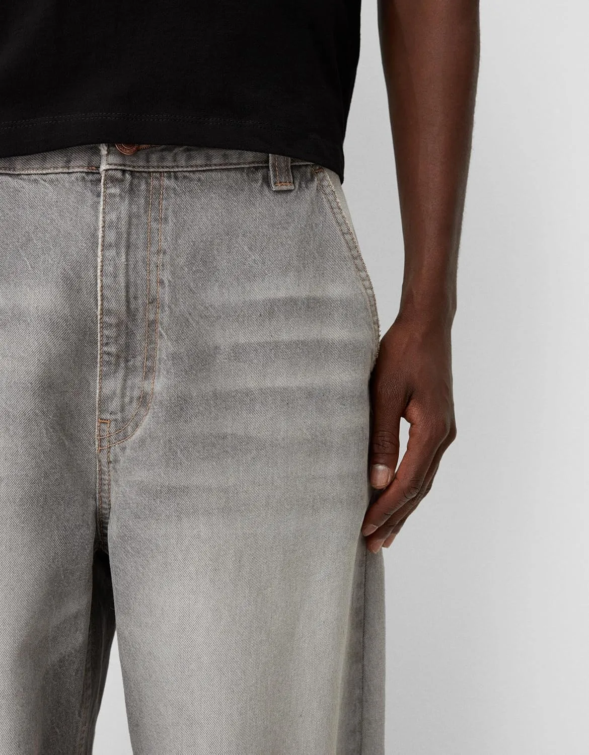 Men Grunge Jeans Vintage Baggy Wide Leg Hip Hop Skater Denim Pants Fashion Casual Loose Fit Trousers Streetwear