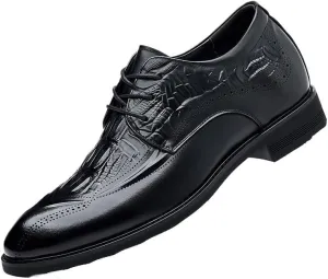 Men Leather Dress Shoes, Handmade Shoes PU Leather Male Oxford Italian Classic Vintage Lace-up Men's Brogue Shoes Oxford